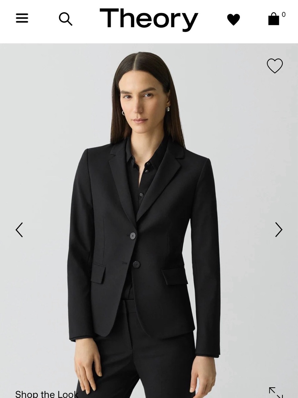 Theory Women's Black Carissa Blazer in Good Wool size 6